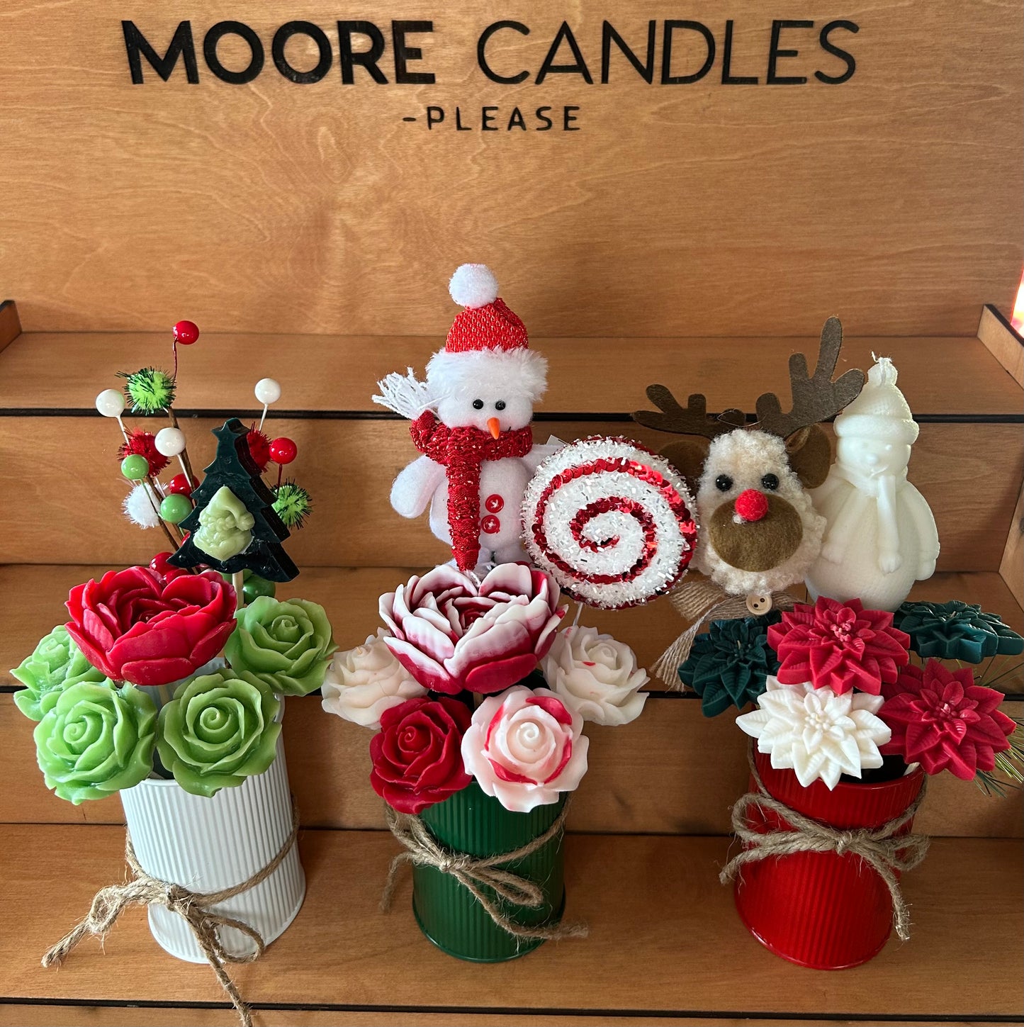 Mini holiday vase collection: Peppermint Swirl